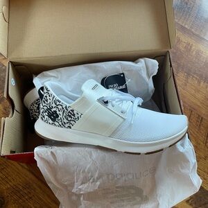 New Balance Black and White Animal Print Sneakers